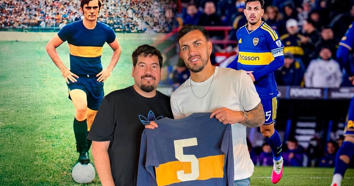 Exclusivo Olé: con una fuerte carga simbólica, una histórica camiseta de Suñé pasó a manos de Paredes
